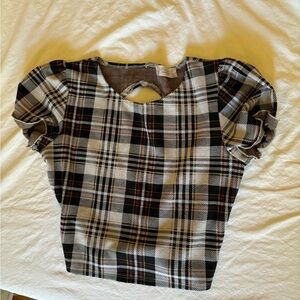Altar’d State brown/black plaid top. Size small.